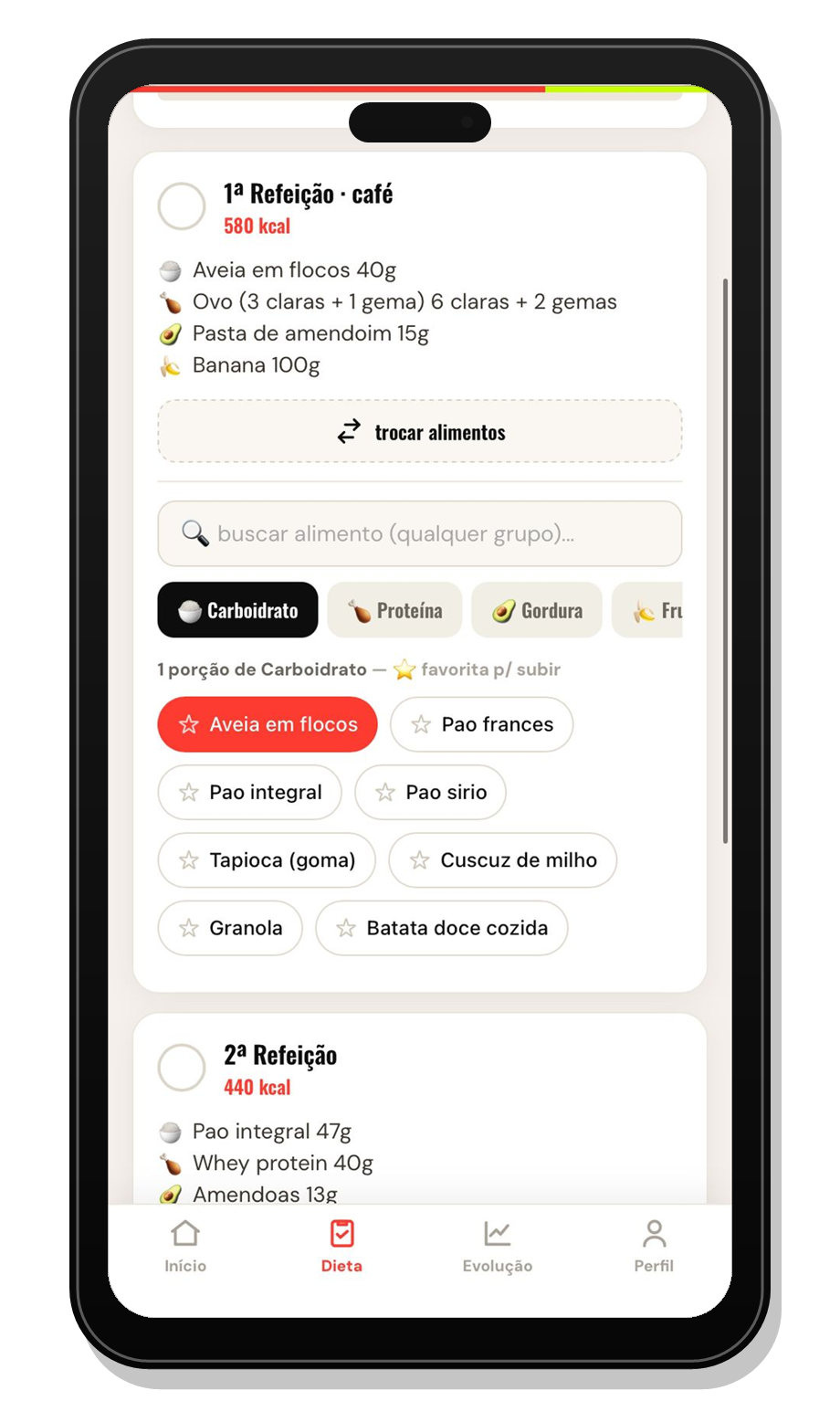 Você monta a refeição