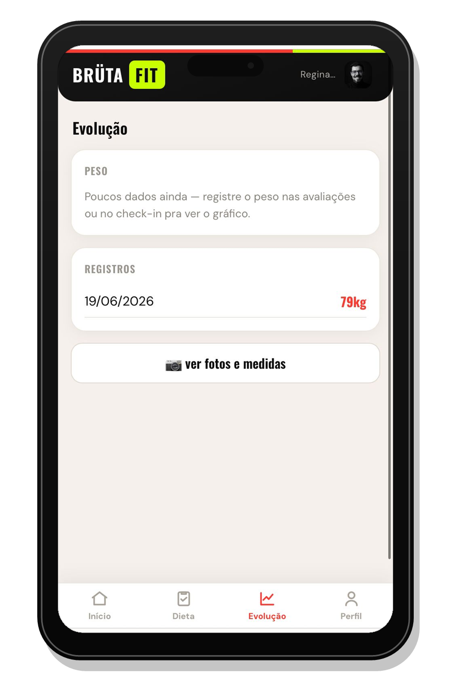 Sua evolução no gráfico